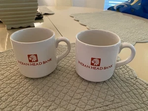 Vintage Indian Head Design Kaffeetassen 2 Kaffee 12oz Tassen "Indian Head Bank NH" - Bild 1 von 11