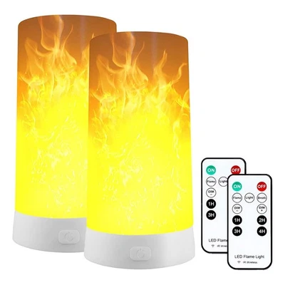 2 Stück LED Licht Fackel Feuer Lampe Flammen Effekt Flacker Lampe Kerzen Lampe - Bild 1 von 4
