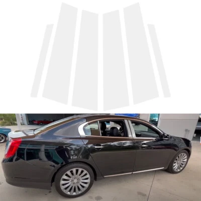 Cubierta de calcomanía adhesiva plateada para postes de pilar de moldura de ventana para Lincoln MKS 2009-2016 Foto 1 de 4