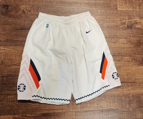 Nike Dri Fit Illinois Fighting Illini NCAA Basketball Shorts Mens XL white orang Cover