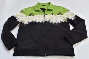 Valentino Men's Zip Track Jacket Size XL Black Multicolor Tie Dye Made in Italy - Picture 1 of 5