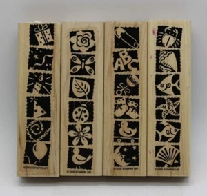 Lot of 4 Border Stampin Up! Rubber Stamps - Picture 1 of 2