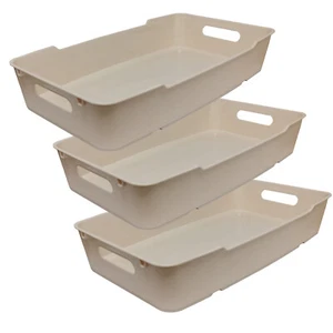 3x keeeper Aufbewahrungsbox Aufbewahrung Ordnung Büro Box Korb Behälter beige - Bild 1 von 5