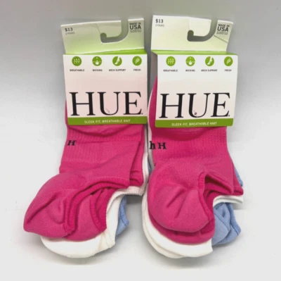 6 Pairs HUE Air Sleek Liner With Cushion Multicolor Socks One Size U17380 - Image 1 of 4