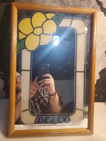 Vintage Floral Wood Framed Boho Deco Mirror "Dealy" 18 x 11.5 Cover