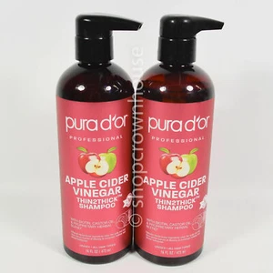 2 Pura D'or Professional Apple Cider Vinegar Thin2Thick Shampoo 16 fl oz - Picture 1 of 4