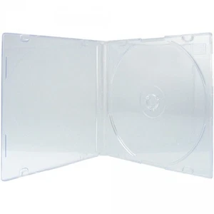 100 CD Hüllen 1er Slimcase 5,2 mm für je 1 BD / CD / DVD transparent - Bild 1 von 1