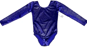 Motionwear Leotard Bodysuit Long Sleeve Velvet Glitter Bodysuit New Girl M 6 7 - Picture 1 of 8