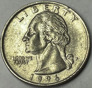 1996 P Washington Quarter Error Missing ‘In God We Trust’ Letters and Crack #63 - Picture 1 of 4