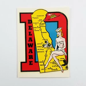 Vintage Delaware Decal Window Transfer Pinup Risque Impko - Picture 1 of 4