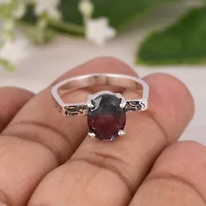 Alexandrite Gemstone 925 Sterling Silver Ring Handmade Friendship Gift Jewelry - Picture 1 of 13