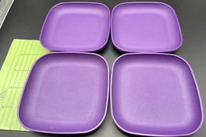 Tupperware Toys Children's Mini Party 4 Inch Small Plates Set 4 Dark purple New - Picture 1 of 5