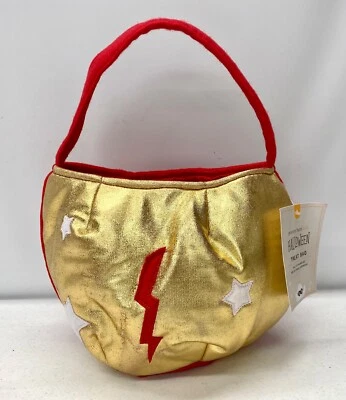 NUEVO Bolso Pottery Barn NIÑOS Dorado y Rojo Superhéroe Hinchado Halloween Golosinas ~ SIN MONO Foto 1 de 2