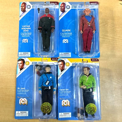 Lote de 4 bonecos Mego Star Trek novos (caixa danificada) - Imagem 1 de 4