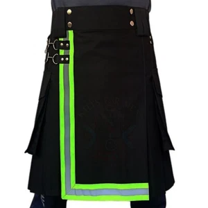 Kilt para hombre bombero escocés negro utilitario kilt bombero táctico - Imagen 1 de 5