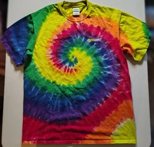 Subway Restaurant T-Shirt Medium Rainbow Tie-Dye Gay Pride Work Shirt Uniform - Picture 1 of 10