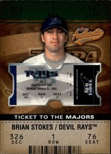 2003 Fleer Authentix Tampa Bay Devil Rays Baseball Card #111 Brian Stokes Rookie