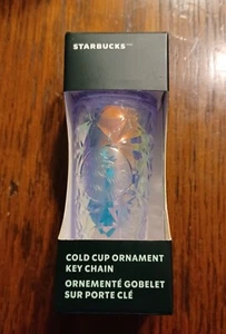 Starbucks White Clear Diamond Prism Cold Cup Ornament Keychain Ships Free in USA - Picture 1 of 1