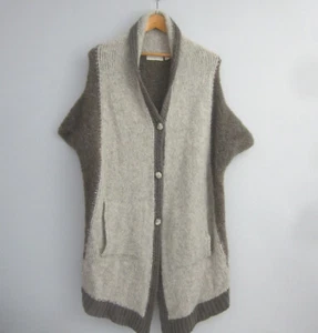Anthropolgie Sleeping On Snow OS Gray Sweater Vest Cardigan Wool Mohair Blend - Picture 1 of 11