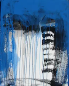 Modernist ABSTRACT PAINTING Expressionist MODERN ART CRIES OF THE SKY FOLTZ $ - Picture 1 of 6