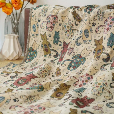 Lovely Cat Kitty French Jacquard Tapestry Upholstery Decor Fabric by the Yard - Image 1 of 4