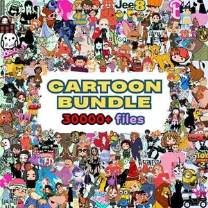 30000+ Files Cartoon Bundle SVG PNG CNC Cutting Design T Shirt Painting Digital - Picture 1 of 9