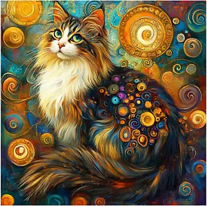 Cat Diamond Painting Kits for Adults, Colorful Cat Diamond Art Kits for Beginner - Picture 1 of 7