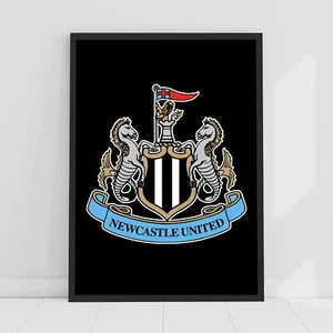 Newcastle United FC Print - Crest Poster Football Wall Art - Picture 1 of 5