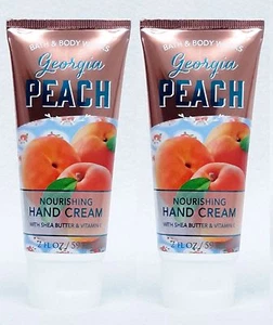 2 Bath Body Works GEORGIA PEACH Nourishing Hand Cream Lotion Moisture 2 fl oz - Bild 1 von 1