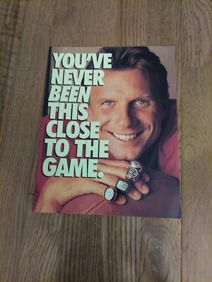 NFL Pro Line Collection 1992 triple folleto promocional de 2 caras con cubierta Joe Montana Foto 1 de 3