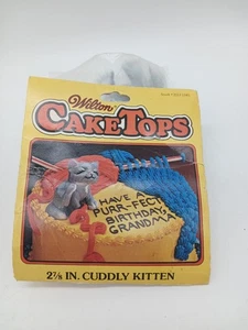 De colección Wilton Cake Tops 1980 Topper Gato Gris Gatito 2113-1345 Cupcake Nuevo de Lote Antiguo Hong Kong - Imagen 1 de 4