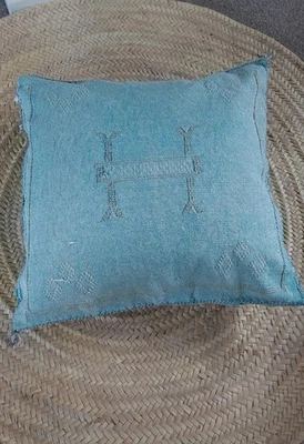 Moroccan Cactus Sabra Silk Handmade Pillows Cushion Cover, Boho, Berber - Image 1 of 4