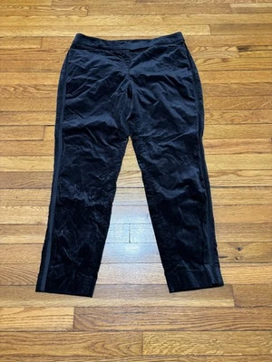 Pantalones al tobillo ajustados para mujer WHITE HOUSE BLACK MARKET talla 12 negro terciopelo suave Foto 1 de 4