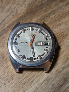Mens ENICAR Sherpa Automatic Watch Day Date Runs Not TESTED 4 Accuracy Lot 5 - Picture 1 of 5