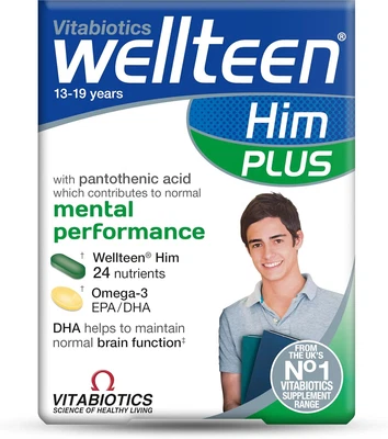 Vitabiotics Wellteen Him Plus Tablets/Capsules, 56 Count (Pack of 1)