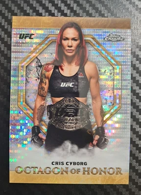 2019 CRIS CYBORG Topps Chrome UFC - Octagon of Honor - Pulsar SSP /50 CHAMP - Image 1 of 2