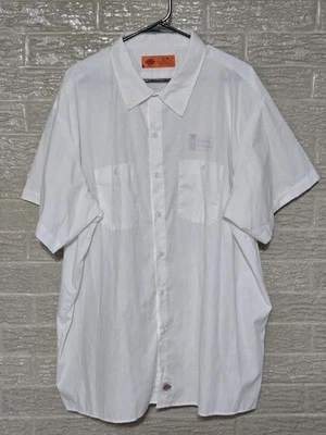 4XL - Camisa Dickies Manga Corta Bolsillos Blanco Ropa de Trabajo Abotonada #I13i Foto 1 de 4