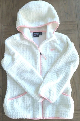 Chaqueta de piel sintética blanca de peluche Reebok Youth Girls Med. 10/12 Foto 1 de 4