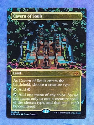 1x FOIL BORDERLESS ALT ART Cavern of Souls, NM, LCI, Magic: the Gathering, MtG - Image 1 of 2