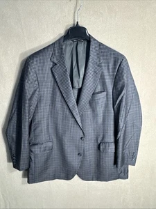Coppley Gio 46R Gray Gingham Reda Wool Super 130's Relaxed Waist 2nd BTN Blazer - Picture 1 of 16
