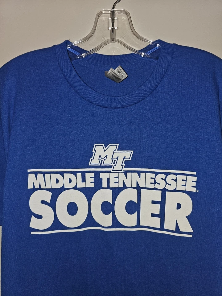 Middle Tennessee State University Promo Large Mens Blue Graphic Logo Tshirt NCAA - Image 1 of 4