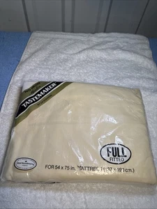 TASTEMAKER NO-IRON MUSLIN FULL Fitted SHEET - YELLOW ~ NEW IN PACKAGE - Picture 1 of 5