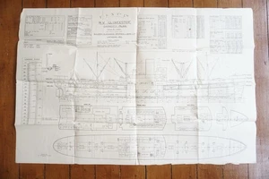 1957 Gloucester Capacity Deck Shipping Plan F.S.N. Co. Ltd Signed - Picture 1 of 6