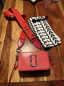 Marc Jacobs Snapchot rot orange mit passender Geldbörse, Leder, Neu ! SET! - Bild 1 von 3