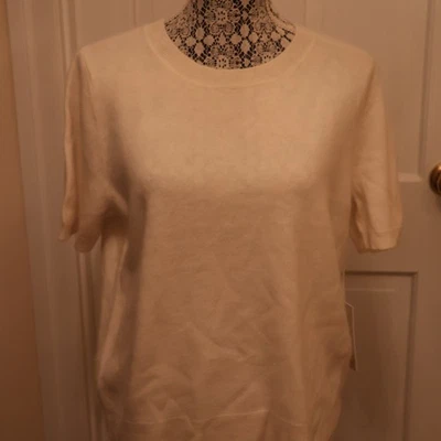 Joie Ivory Cashmere Short Sleeve Pullover – Large – NWT - Image 1 of 4
