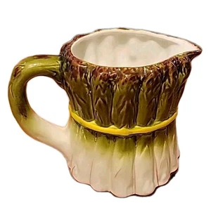 Vintage Mancer Asparagus Pitcher Made in Italy 5 1/4 in. Tall Cottage Farmhouse - Picture 1 of 9
