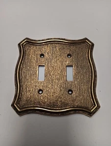 Vintage 1968 American Tack And Hdwe Co. Brass Tone Metal Single Switch Plate - Picture 1 of 7