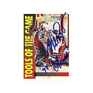 Mike Richter autografato e inc. " Coppa Campioni '94!" Scheda Premier Hockey 1995 - Foto 1 di 1