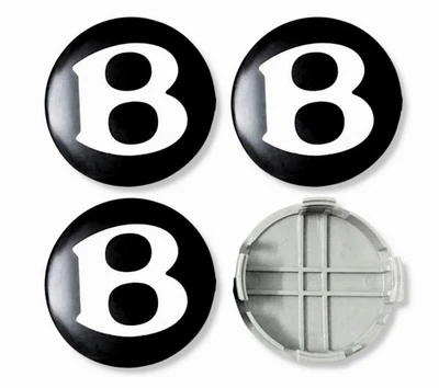 Bentley Alloy Wheel Centre Cap Hub x4 For Continental Flying Spur 68mm Black - Image 1 of 4