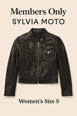 Members Only Sylvia Moto Leather Jacket Women’s Size S Black Soft Zip Snap Pocke - Image 1 of 4